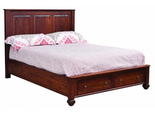 William King Panel Bed with Storage Footboard