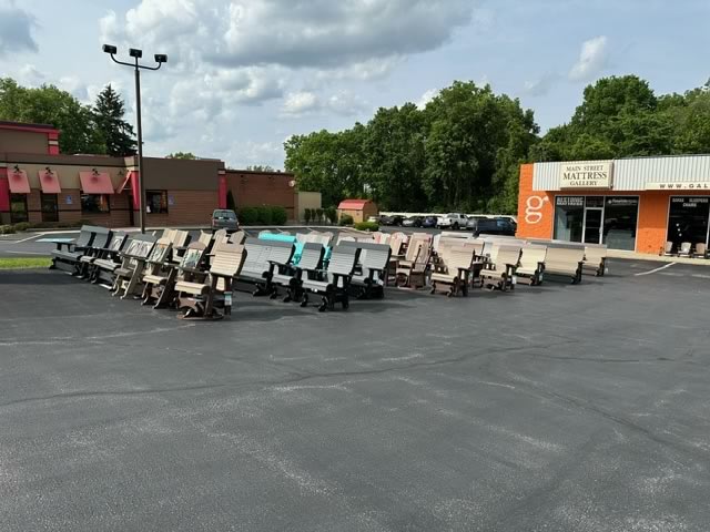 Amish made outdoor furniture.